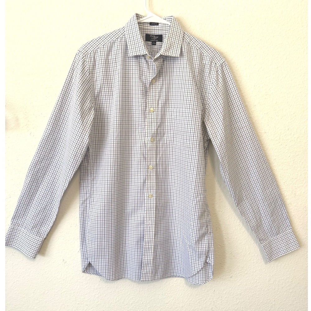 J.Crew Thompson Shirt Medium Blue White Check Plaid‎ Wrinkle Free Button Down